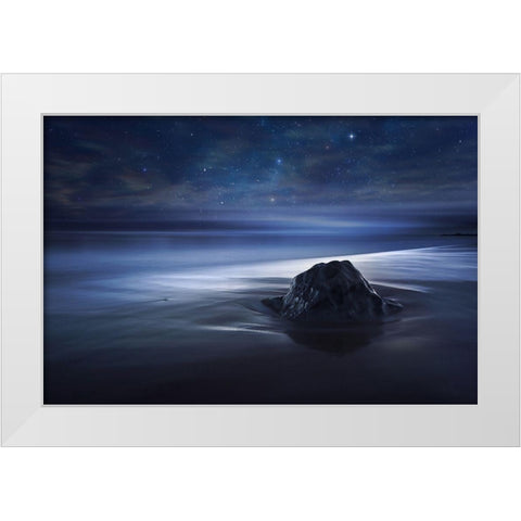 Blue Velvet White Modern Wood Framed Art Print by Del Grosso, Sebastien