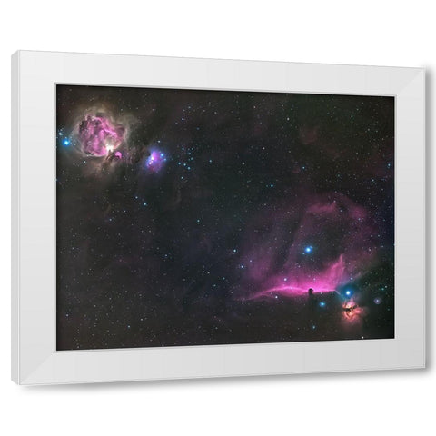 Orion Nebula And The Horsehead White Modern Wood Framed Art Print by Auf Dem, Andrea