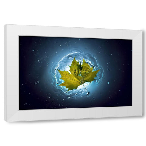 Cosmic Autumn White Modern Wood Framed Art Print by Lazarov, Alexandar
