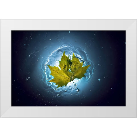 Cosmic Autumn White Modern Wood Framed Art Print by Lazarov, Alexandar