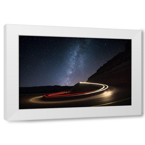 Milky Way Over Mitzpe Ramon White Modern Wood Framed Art Print by Vansover, Erez