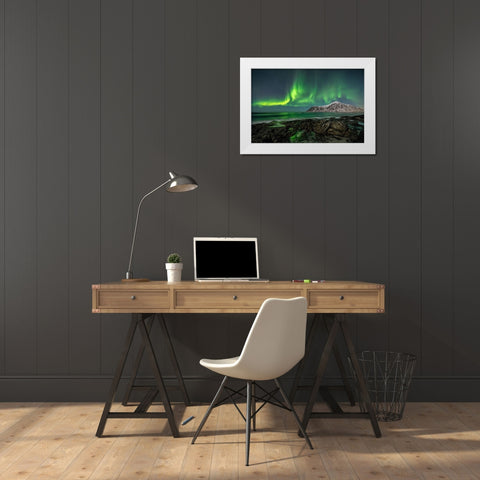 Peaceful Skagsanden White Modern Wood Framed Art Print by Pelissier, Marc