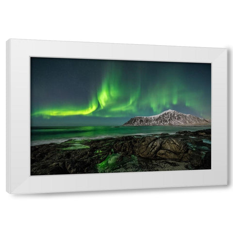 Peaceful Skagsanden White Modern Wood Framed Art Print by Pelissier, Marc