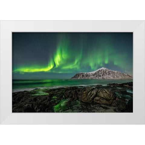 Peaceful Skagsanden White Modern Wood Framed Art Print by Pelissier, Marc