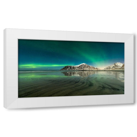 Skagsanden Lines White Modern Wood Framed Art Print by Pelissier, Marc