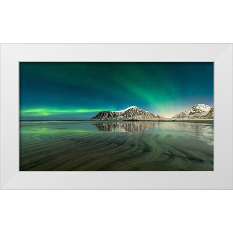 Skagsanden Lines White Modern Wood Framed Art Print by Pelissier, Marc