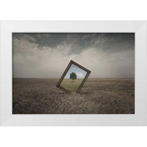 Future Of Nature White Modern Wood Framed Art Print by Rasool Fahmani, Mohammad