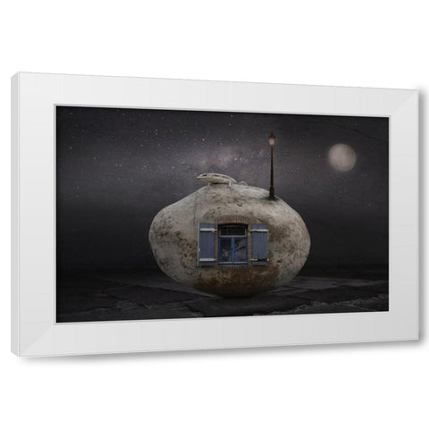 Stone House White Modern Wood Framed Art Print by Vekemans, Muriel