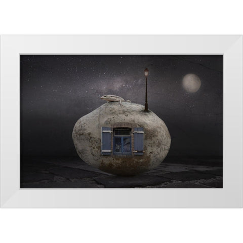 Stone House White Modern Wood Framed Art Print by Vekemans, Muriel