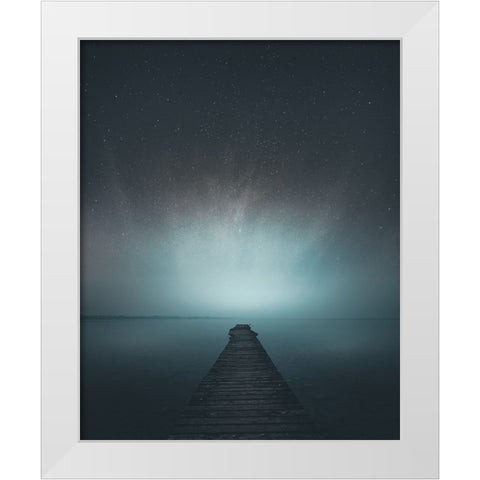Under The Stars White Modern Wood Framed Art Print by Fraccaroli, Andrea