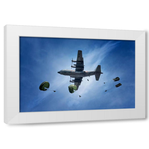 Drop Zone White Modern Wood Framed Art Print by Juniawan, Rooswandy