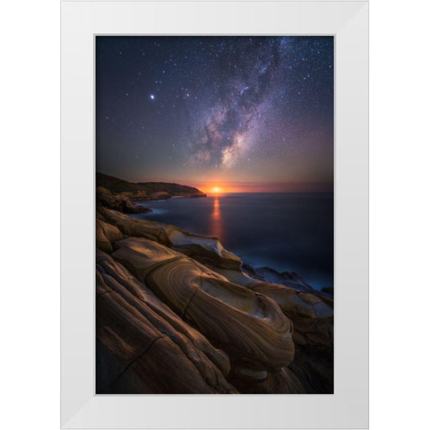 Lonely Planet White Modern Wood Framed Art Print by Fan, Tim