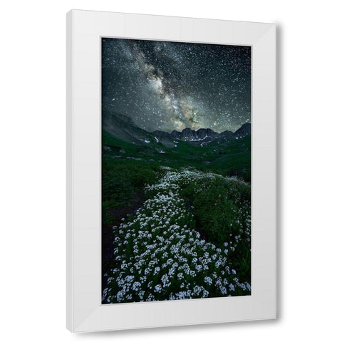 Starring Path White Modern Wood Framed Art Print by Xu, Mei