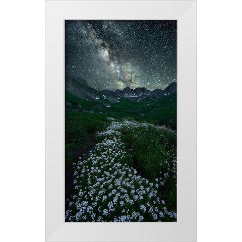 Starring Path White Modern Wood Framed Art Print by Xu, Mei