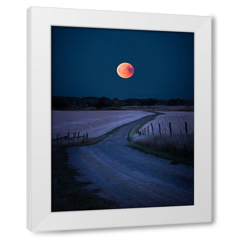 Bloodmoon 2018 White Modern Wood Framed Art Print by Lindsten, Christian
