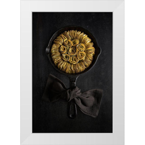 Yellow And Green Zucchini Ratatouille Flower White Modern Wood Framed Art Print by Popescu, Diana