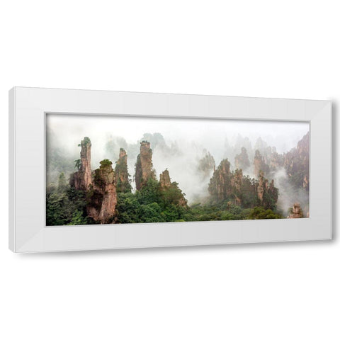 Cloud-Shrouded Zhangjiajie White Modern Wood Framed Art Print by Zhu, Hua