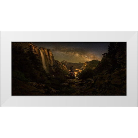 Yosemite Falls White Modern Wood Framed Art Print by Zhang, Yan