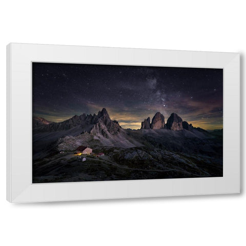 Tre Cime Di Lavaredo White Modern Wood Framed Art Print by Deng, Larry