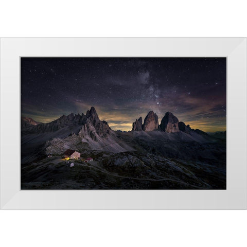 Tre Cime Di Lavaredo White Modern Wood Framed Art Print by Deng, Larry