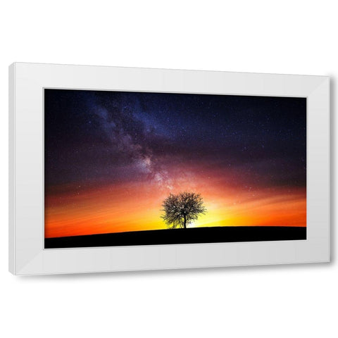 Milky Way White Modern Wood Framed Art Print by Hamiti, Bess