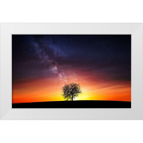 Milky Way White Modern Wood Framed Art Print by Hamiti, Bess