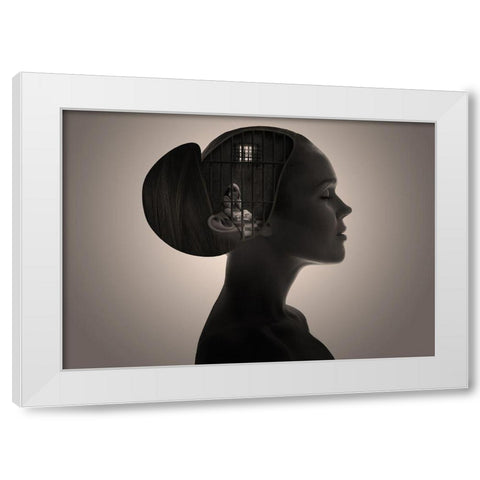 Inner Child White Modern Wood Framed Art Print by Golchin, Aryana