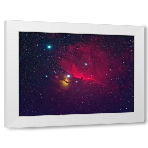 Horse Head The Dark Nebula White Modern Wood Framed Art Print by Auf dem, Andrea