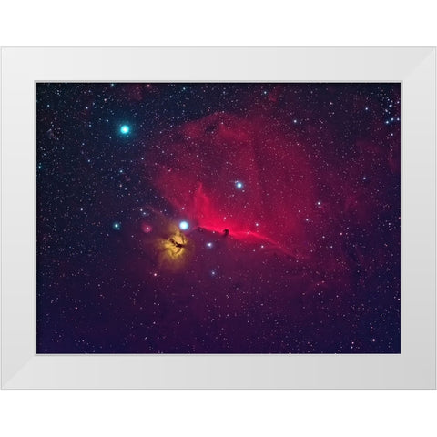 Horse Head The Dark Nebula White Modern Wood Framed Art Print by Auf dem, Andrea
