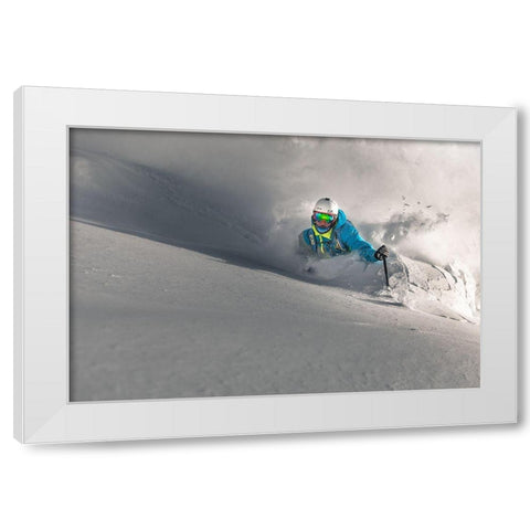 Powder Earthquake White Modern Wood Framed Art Print by Bertoncelj, Sandi