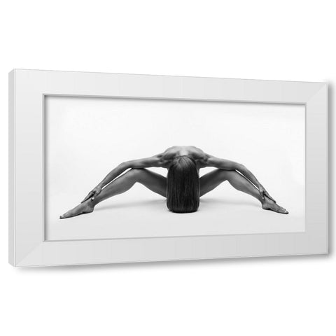 Deep Bend Down White Modern Wood Framed Art Print by Valevicius, Aurimas