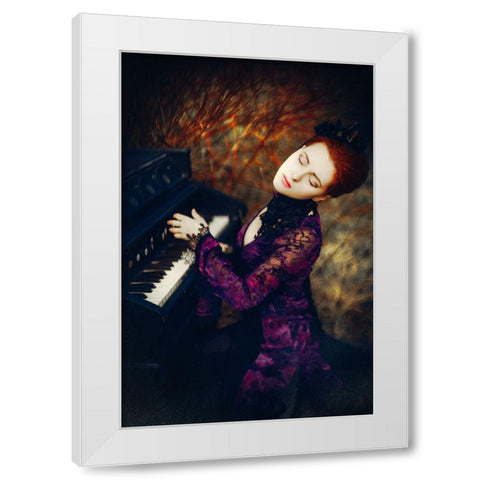 Gone With The Music White Modern Wood Framed Art Print by Bolgov (Axe), Ruslan
