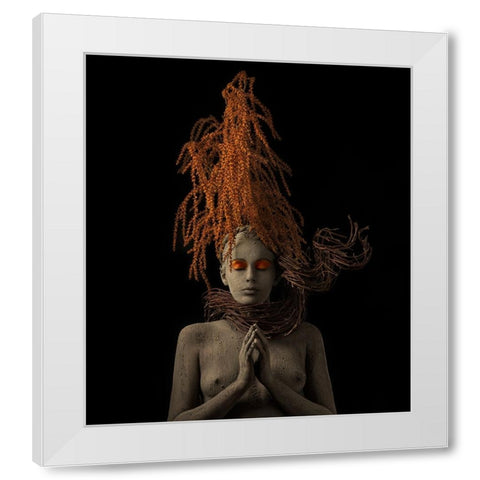 Roots A Plants Praying For Rain...!!!!!! White Modern Wood Framed Art Print by Sanchez, Alfredo