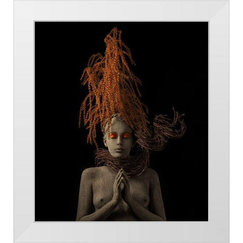 Roots A Plants Praying For Rain...!!!!!! White Modern Wood Framed Art Print by Sanchez, Alfredo