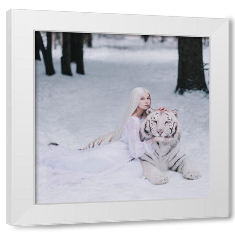 * White Modern Wood Framed Art Print by Barantseva, Olga