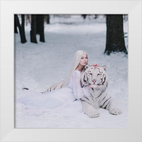* White Modern Wood Framed Art Print by Barantseva, Olga