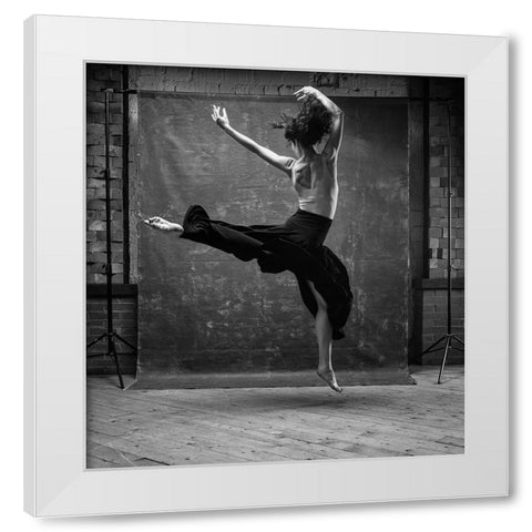 Dance White Modern Wood Framed Art Print by Belokonov, Boris