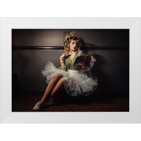 Giorgia White Modern Wood Framed Art Print by Mancini, Massimiliano