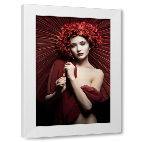 Aichiyo White Modern Wood Framed Art Print by Siegart