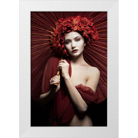 Aichiyo White Modern Wood Framed Art Print by Siegart