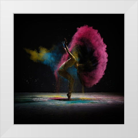 The Dance Of Dust White Modern Wood Framed Art Print by Guryanov, Andrey