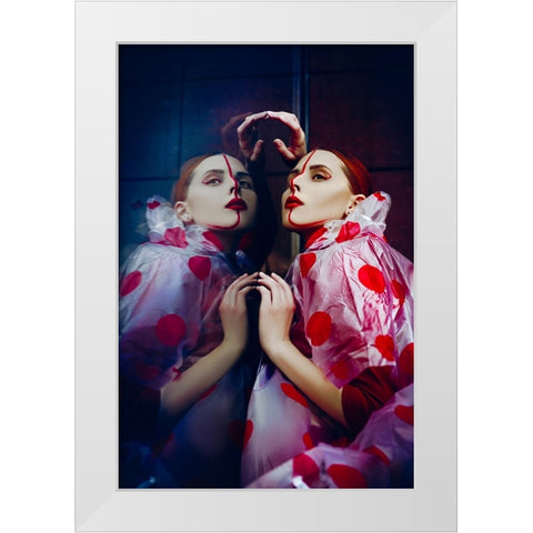 Double Red Line White Modern Wood Framed Art Print by Bolgov, Ruslan