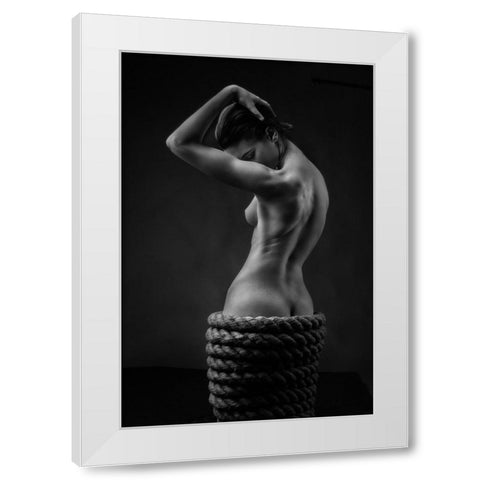 Woven Dress White Modern Wood Framed Art Print by Valevicius, Aurimas