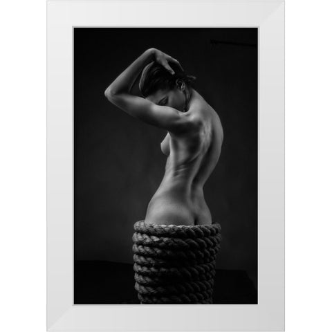 Woven Dress White Modern Wood Framed Art Print by Valevicius, Aurimas