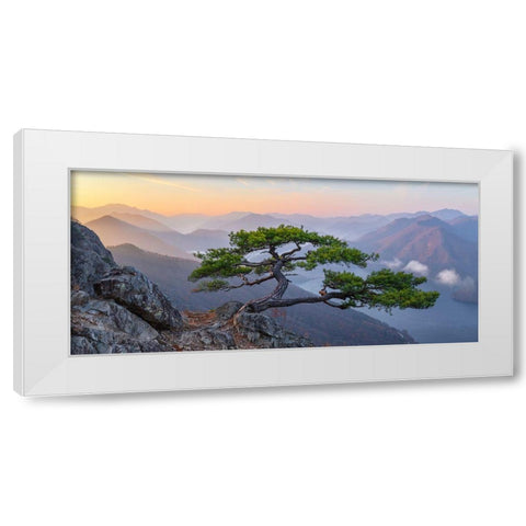 When The Day Breaks White Modern Wood Framed Art Print by Ryu, Jaeyoun