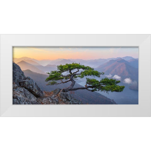 When The Day Breaks White Modern Wood Framed Art Print by Ryu, Jaeyoun