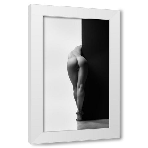 Yin Yang White Modern Wood Framed Art Print by Valevicius, Aurimas