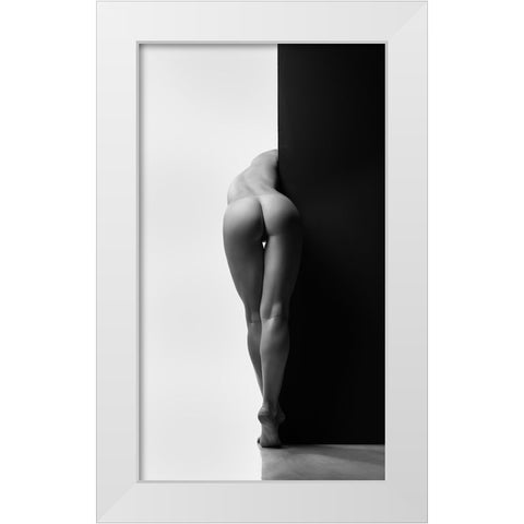 Yin Yang White Modern Wood Framed Art Print by Valevicius, Aurimas