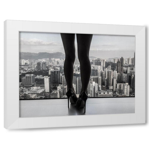 City|E|Scape White Modern Wood Framed Art Print by Schottstaedt, Erik