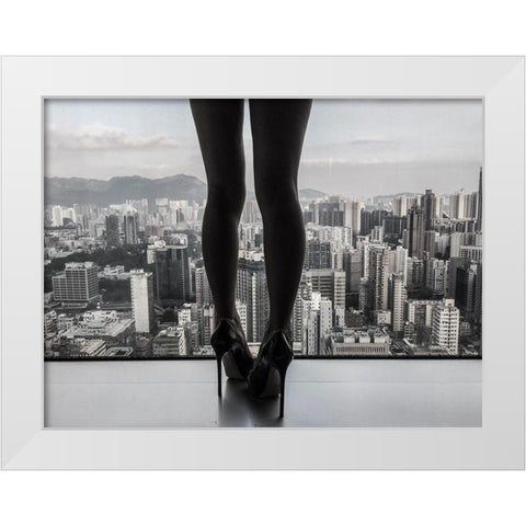 City|E|Scape White Modern Wood Framed Art Print by Schottstaedt, Erik